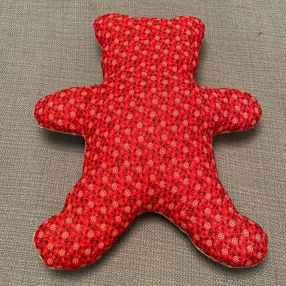 Vintage Farmhouse Quilted Bear with Red Heart - Picture 2 of 7